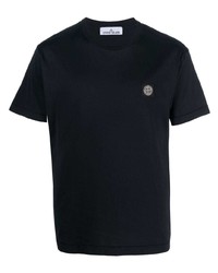 T-shirt à col rond bleu marine Stone Island