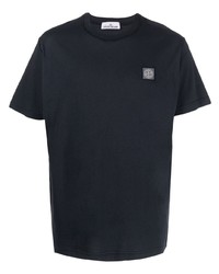 T-shirt à col rond bleu marine Stone Island