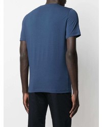 T-shirt à col rond bleu marine Corneliani