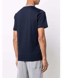 T-shirt à col rond bleu marine Brunello Cucinelli