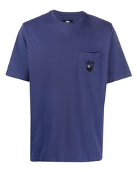 T-shirt à col rond bleu marine Stussy