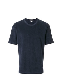 T-shirt à col rond bleu marine Sunspel