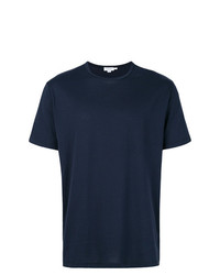 T-shirt à col rond bleu marine Sunspel