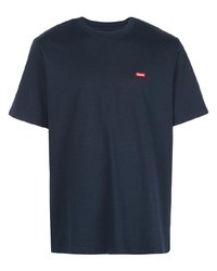 T-shirt à col rond bleu marine Supreme