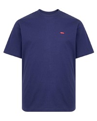 T-shirt à col rond bleu marine Supreme