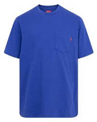 T-shirt à col rond bleu marine Supreme