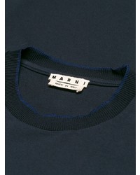 T-shirt à col rond bleu marine Marni