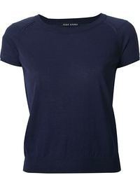 T-shirt à col rond bleu marine