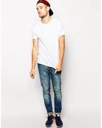 T-shirt à col rond bleu marine Asos