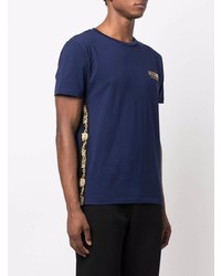 T-shirt à col rond bleu marine Moschino