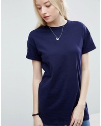 T-shirt à col rond bleu marine Asos