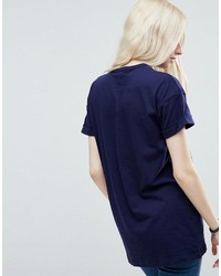 T-shirt à col rond bleu marine Asos