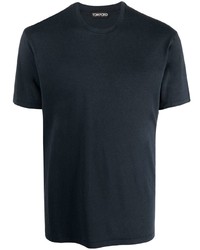 T-shirt à col rond bleu marine Tom Ford