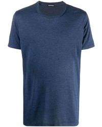 T-shirt à col rond bleu marine Tom Ford