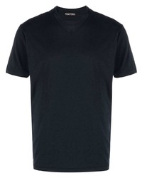 T-shirt à col rond bleu marine Tom Ford