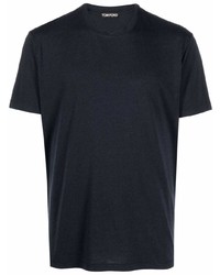 T-shirt à col rond bleu marine Tom Ford