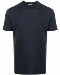 T-shirt à col rond bleu marine Tom Ford