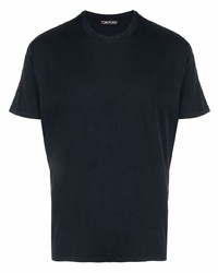 T-shirt à col rond bleu marine Tom Ford