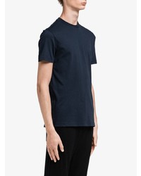 T-shirt à col rond bleu marine Prada