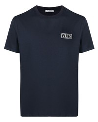 T-shirt à col rond bleu marine Valentino