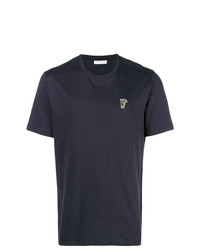 T-shirt à col rond bleu marine Versace Collection