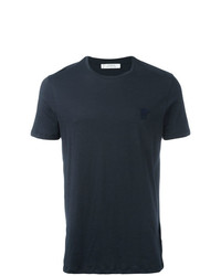 T-shirt à col rond bleu marine Versace Collection