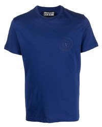 T-shirt à col rond bleu marine VERSACE JEANS COUTURE