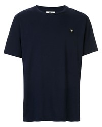 T-shirt à col rond bleu marine Wood Wood