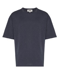 T-shirt à col rond bleu marine YMC