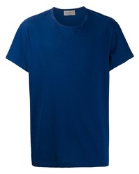 T-shirt à col rond bleu marine Yohji Yamamoto