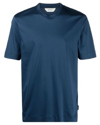 T-shirt à col rond bleu marine Z Zegna