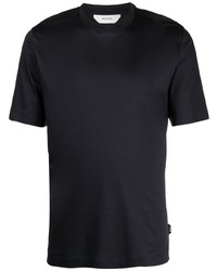 T-shirt à col rond bleu marine Z Zegna