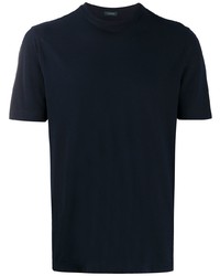 T-shirt à col rond bleu marine Zanone