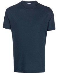 T-shirt à col rond bleu marine Zanone