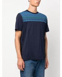 T-shirt à col rond bleu marine Missoni