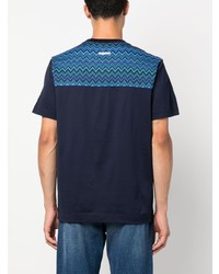 T-shirt à col rond bleu marine Missoni