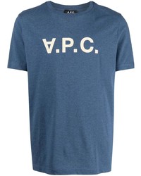 T-shirt à col rond bleu A.P.C.