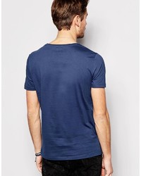 T-shirt à col rond bleu Asos