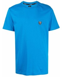 T-shirt à col rond bleu Automobili Lamborghini