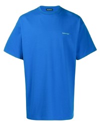 T-shirt à col rond bleu Balenciaga