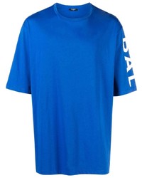 T-shirt à col rond bleu Balmain