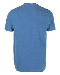 T-shirt à col rond bleu Majestic Filatures