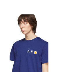 T-shirt à col rond bleu A.P.C.