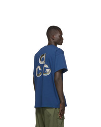 T-shirt à col rond bleu Nike