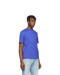 T-shirt à col rond bleu Balenciaga