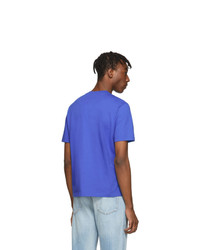 T-shirt à col rond bleu Balenciaga