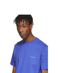 T-shirt à col rond bleu Balenciaga