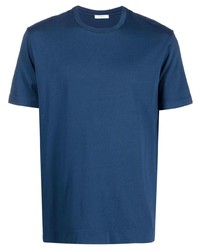 T-shirt à col rond bleu Boglioli