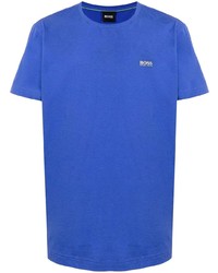 T-shirt à col rond bleu BOSS