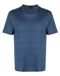 T-shirt à col rond bleu Brioni